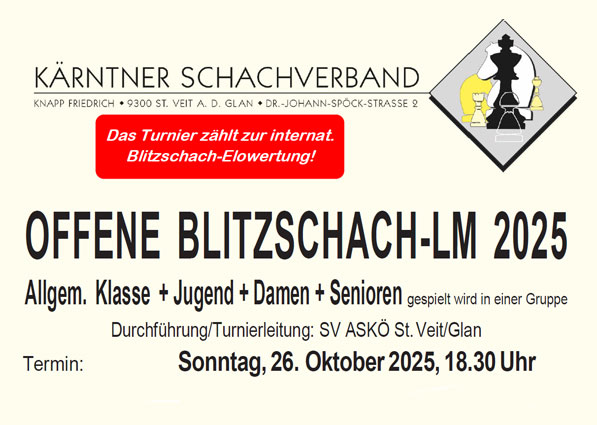 Offene Blitzschach Landesmeisterschaft